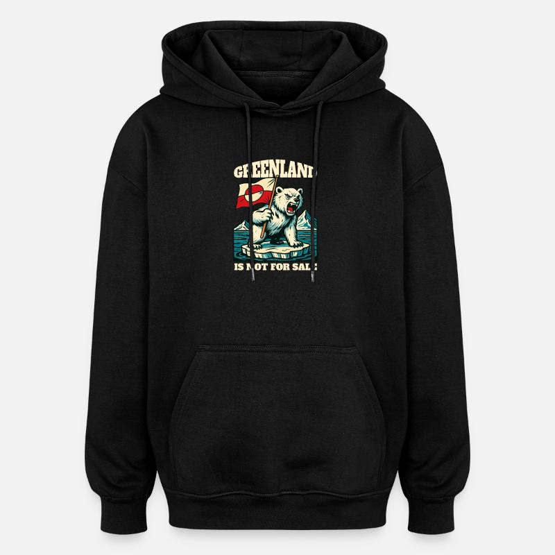 Le Groenland n’est pas à vendre - Sweat à capuche oversize unisexe - noir
