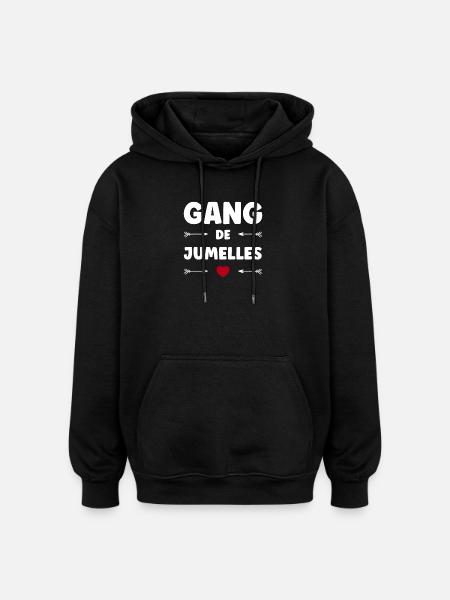 TWIN GANG - Oversized Unisex Hoodie - black