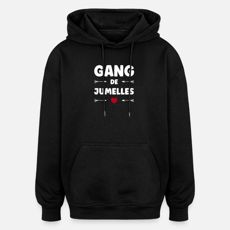 GANG DES JUMELLES - Sweat à capuche oversize unisexe - noir