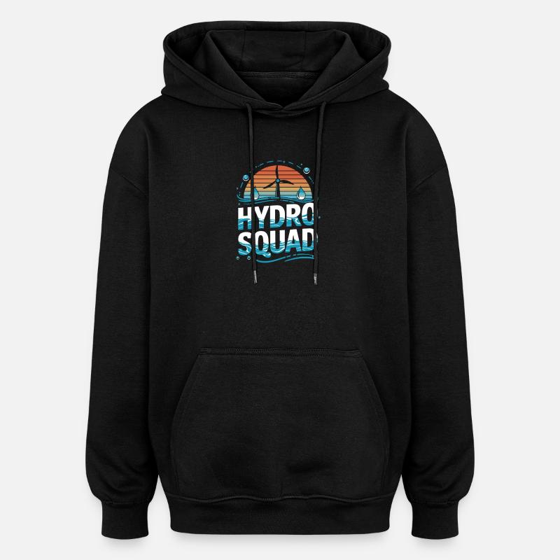  Hydro Squad Erneuerbare Energie Wasserkraft - Oversized Unisex Hoodie - Schwarz