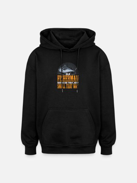 Pêcheur, pensionnaire, pensionnaire, pêcheur, - Sweat à capuche oversize unisexe - noir