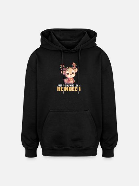Reindeer Reindeer - Oversized Unisex Hoodie - black