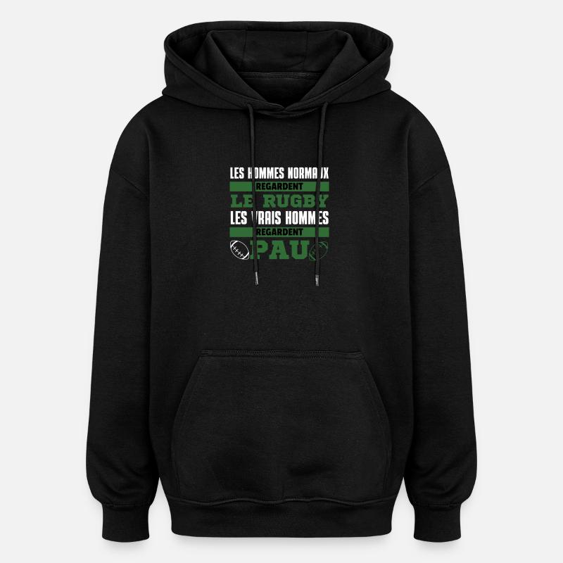 Supporter Rugby Pau Humour - Sweat à capuche oversize unisexe - noir