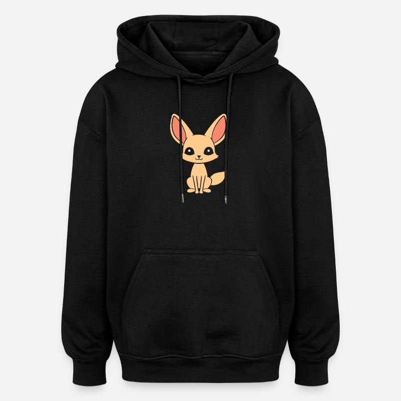 fennec - Sweat à capuche oversize unisexe - noir