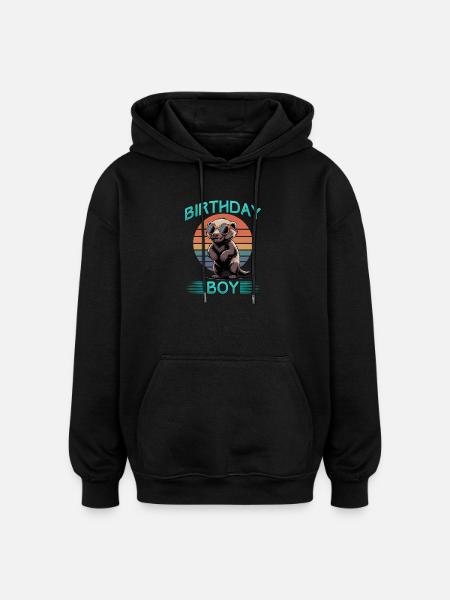 Funny Honey Badger - Oversized Unisex Hoodie - Schwarz