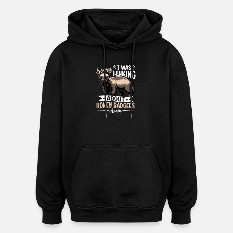 Blaireau drôle - Sweat à capuche oversize unisexe - noir