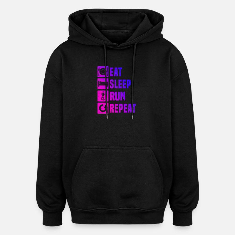 Dessins de course pour votre tenue - Sweat à capuche oversize unisexe - noir