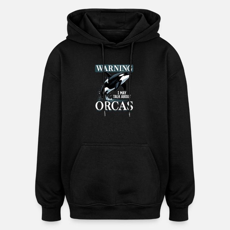 Orca drôle - Sweat à capuche oversize unisexe - noir