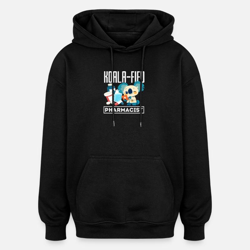 Koala Pharmacien Technicien en pharmacie - Sweat à capuche oversize unisexe - noir
