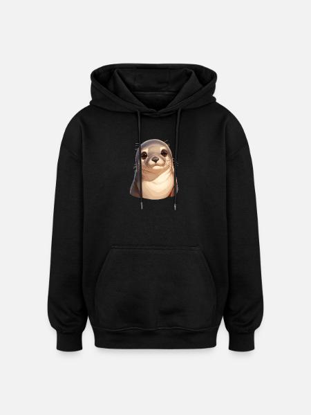 Seelöwen Seelöwe - Oversized Unisex Hoodie - Schwarz