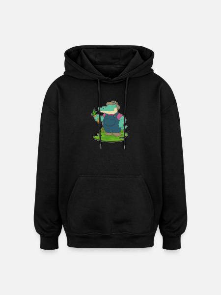 Crocodile Farmer Carrot Farm - Oversized Unisex Hoodie - black