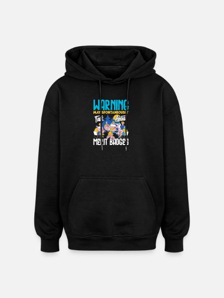 Funny Scout Talk About Marit Badge - Oversized Unisex Hoodie - black