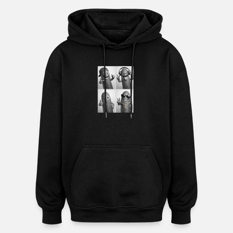 Cornichon - Sweat à capuche oversize unisexe - noir