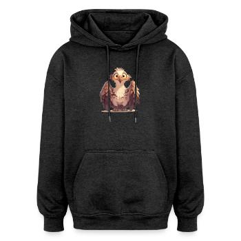 Vautour - Sweat à capuche oversize unisexe - charbon - Devant - Noah (186cm)