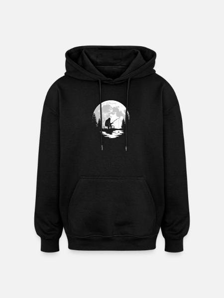 Bigfoot Fishing - Oversized Unisex Hoodie - black