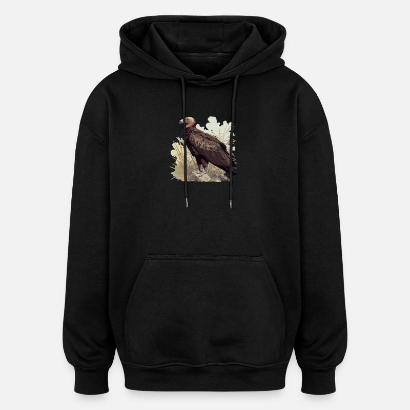 Vautour - Sweat à capuche oversize unisexe - noir