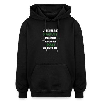 Supporter Pau Humour Rugby - Sweat à capuche oversize unisexe - noir - Devant - Noah (186cm)