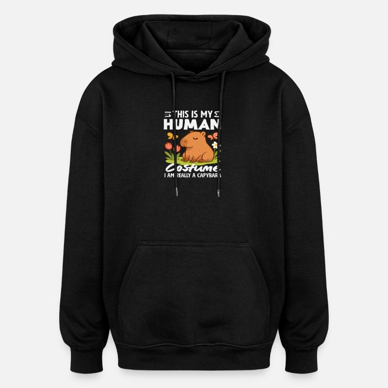 Human Costume I'm a Capybara - Oversized Unisex Hoodie - black