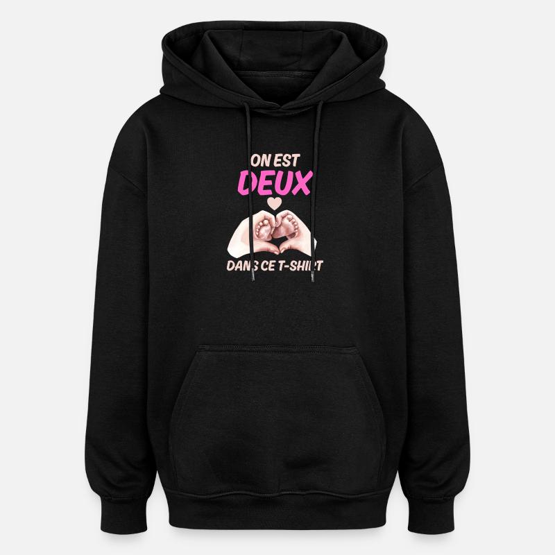 Annonce Bébé Message Amour Grossesse - Sweat à capuche oversize unisexe - noir