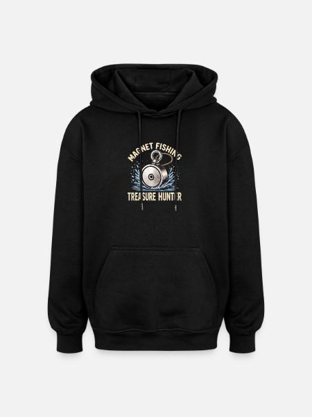 Magnetfischen Schatzjaeger - Oversized Unisex Hoodie - Schwarz