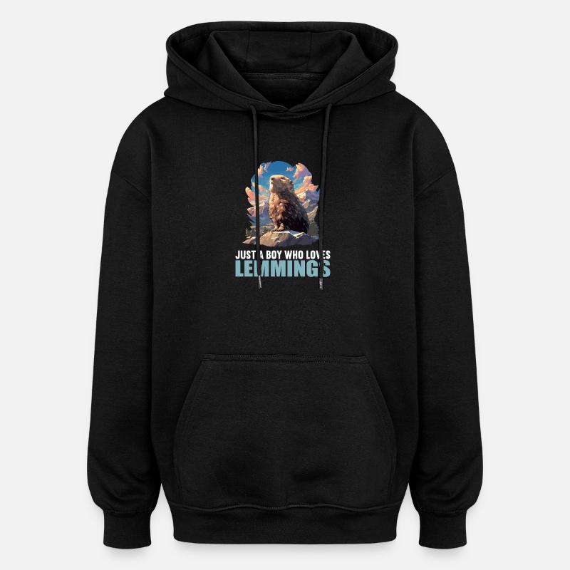 Lemminge Lemming - Oversized Unisex Hoodie - Schwarz