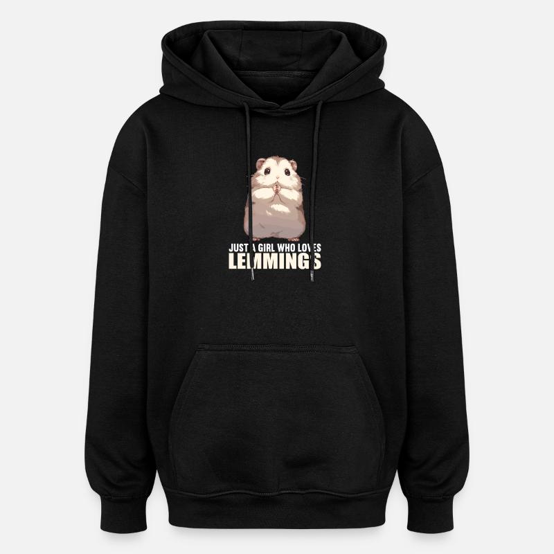 Lemminge Lemming - Oversized Unisex Hoodie - Schwarz
