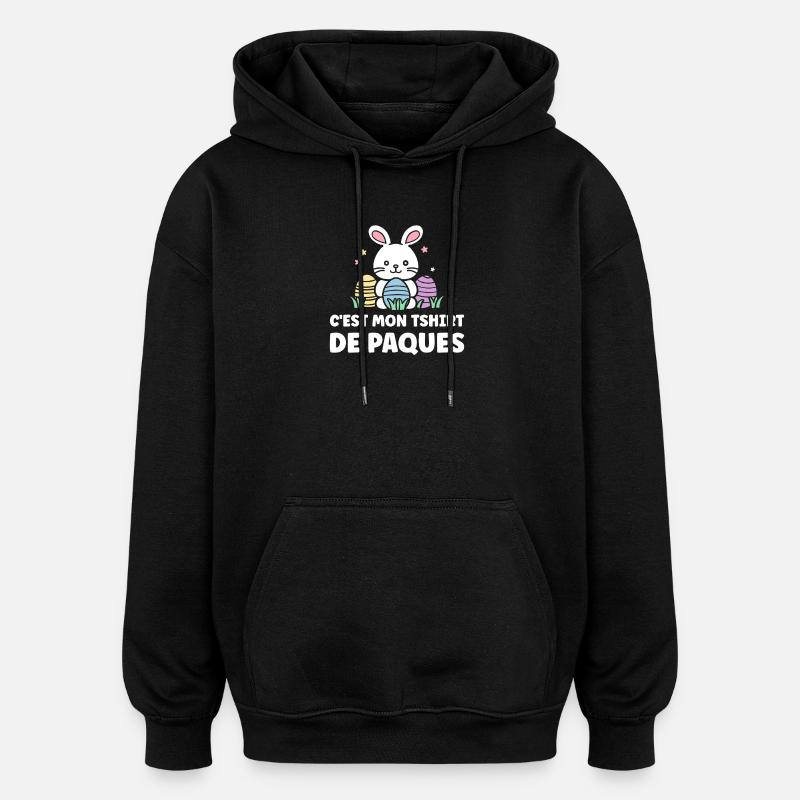 hUMOUR PAQUES - Sweat à capuche oversize unisexe - noir