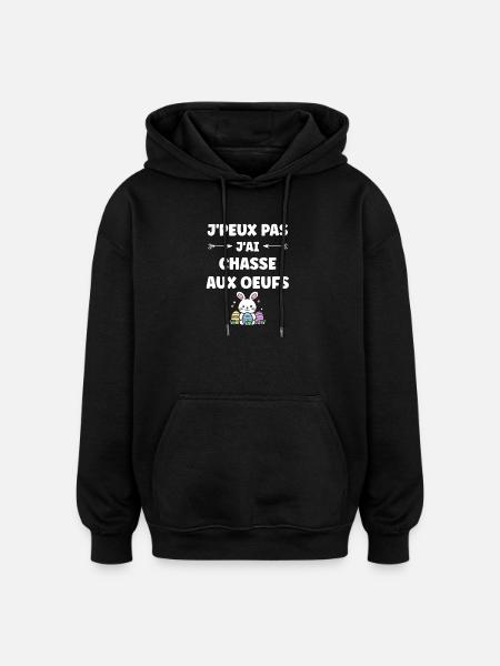 Eiersuche - Oversized Unisex Hoodie - Schwarz