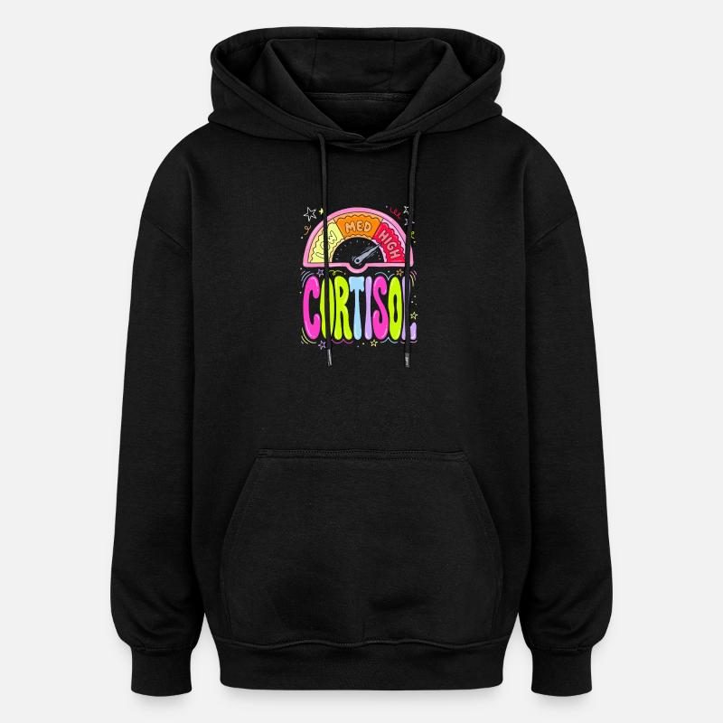 Cortisol Pegel Dashboard - Oversized Unisex Hoodie - Schwarz