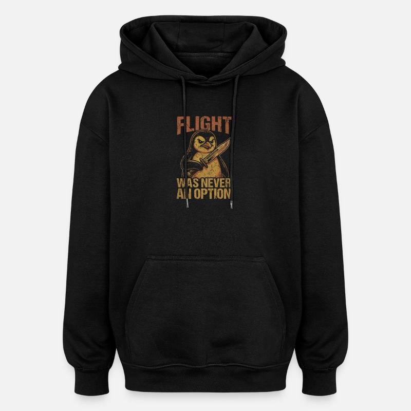 Combattre un manchot à l’épée - Sweat à capuche oversize unisexe - noir