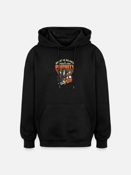 Staplerfahrer Englisch Spruch Stapler - Oversized Unisex Hoodie - Schwarz