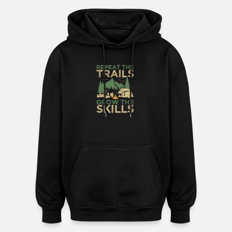 Chef scout Repeat The Trails Scout - Sweat à capuche oversize unisexe - noir
