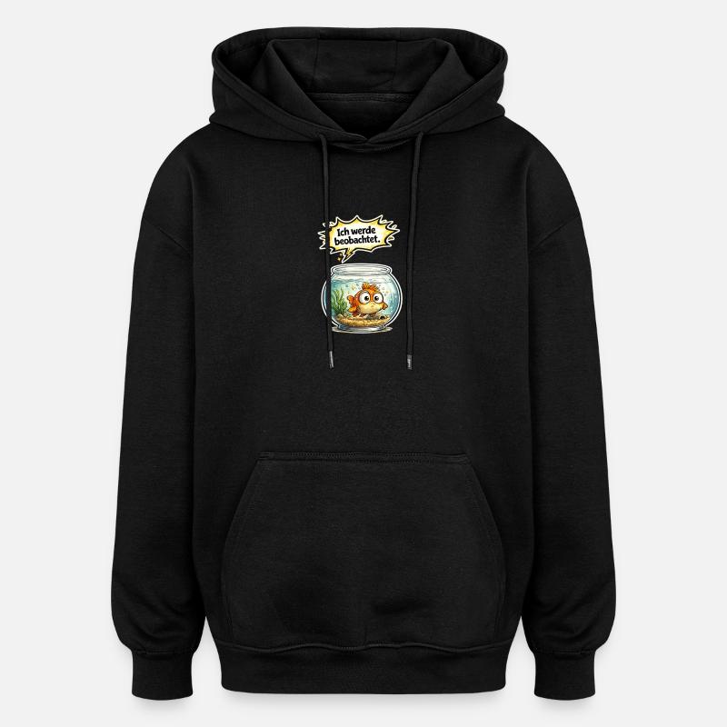 Cadeau de l’humour des poissons - Sweat à capuche oversize unisexe - noir