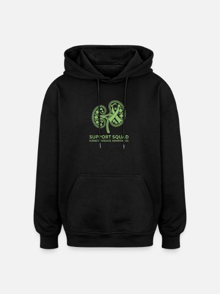 Nierenbewusstsein-Kleeblattband - Oversized Unisex Hoodie - Schwarz