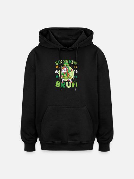 La licorne Saint-Patrick - Sweat à capuche oversize unisexe - noir