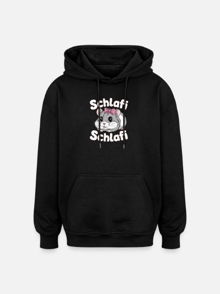 Schlafi Schlafi Hamster Design - Oversized Unisex Hoodie - black