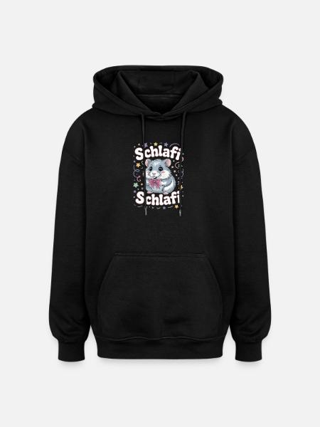 Schlafi Schlafi Hamster Design - Oversized Unisex Hoodie - black
