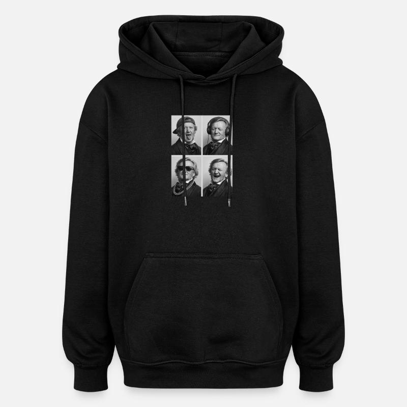 Richard Wagner - Felpa con cappuccio unisex oversize - nero