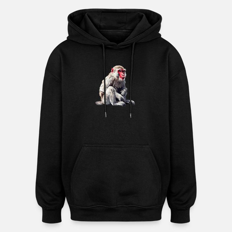 Macaque Macaque - Sweat à capuche oversize unisexe - noir