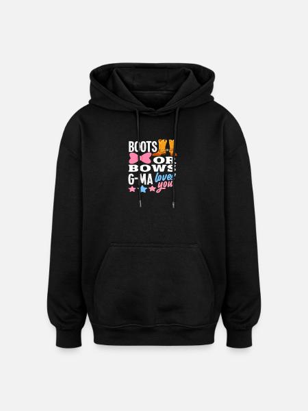 Stiefel Oder Schleife Oma Liebt Dich - Oversized Unisex Hoodie - Schwarz