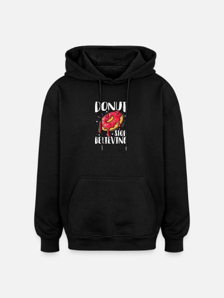 Donut fast food - Oversized Unisex Hoodie - black