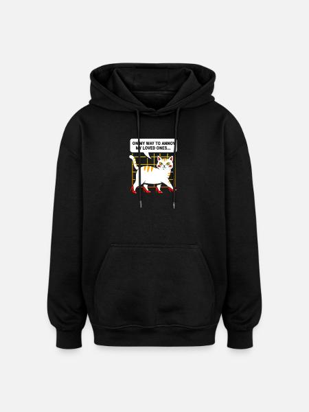 High-Heel Cat: Cheeky and Charming - Oversized Unisex Hoodie - black