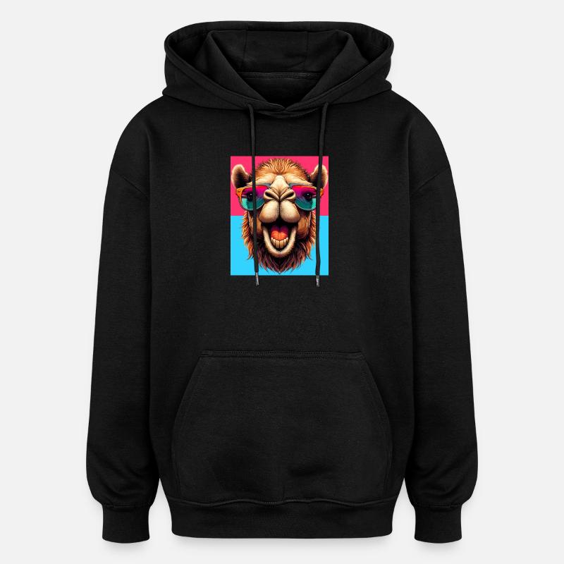 camel - Oversized Unisex Hoodie - black