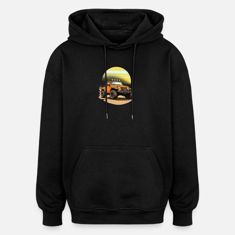 Offroad-4x4 Offroad-Auto orange - Oversized Unisex Hoodie - Schwarz
