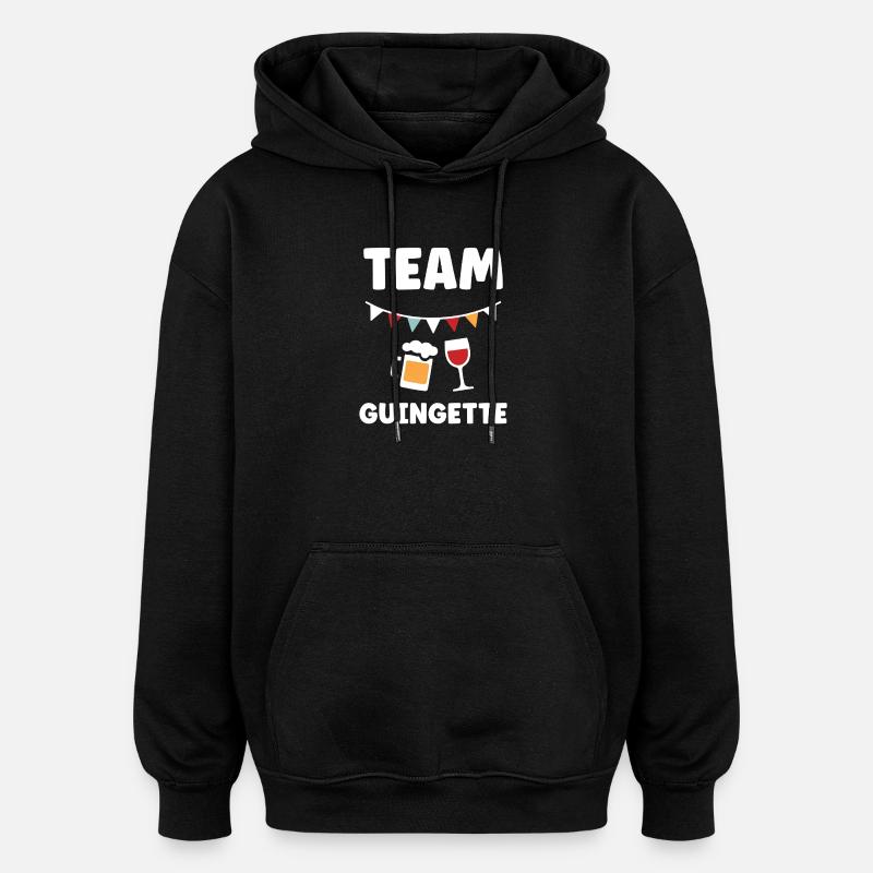 Team Guinguette Festif - Sweat à capuche oversize unisexe - noir