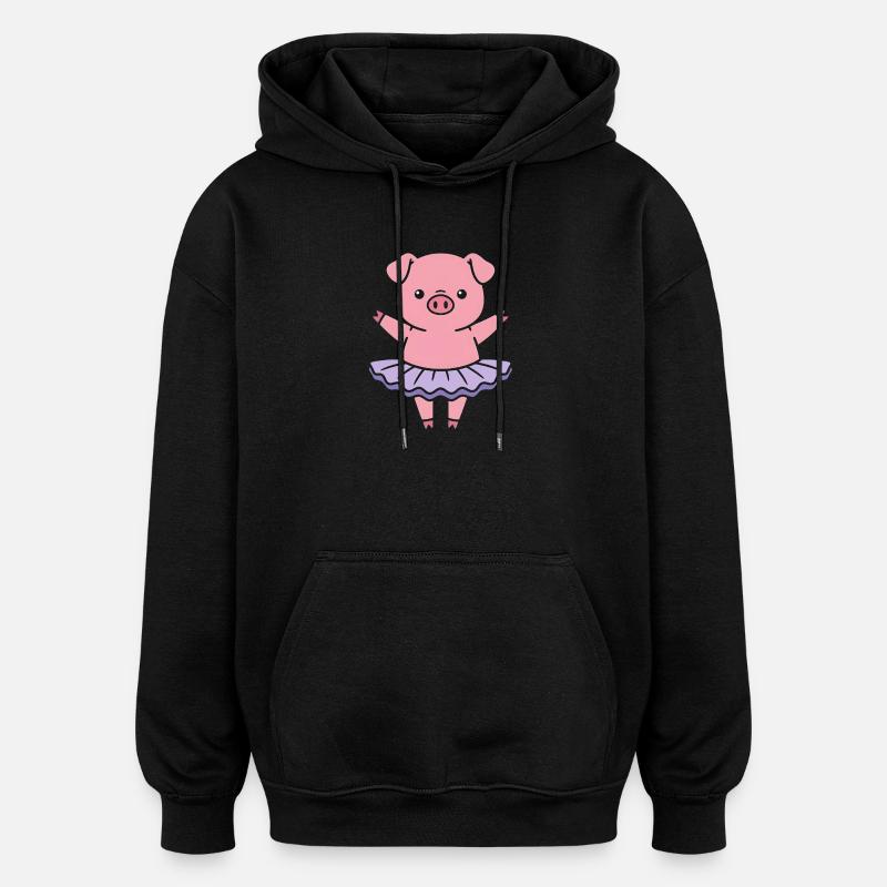Danse de la ballerine piggyne - Sweat à capuche oversize unisexe - noir