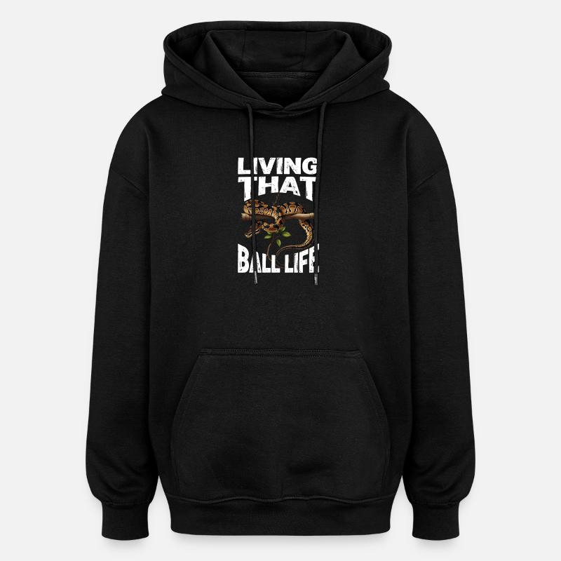 Königspython Schlangen Liebhaber Terrarium Python - Oversized Unisex Hoodie - Schwarz