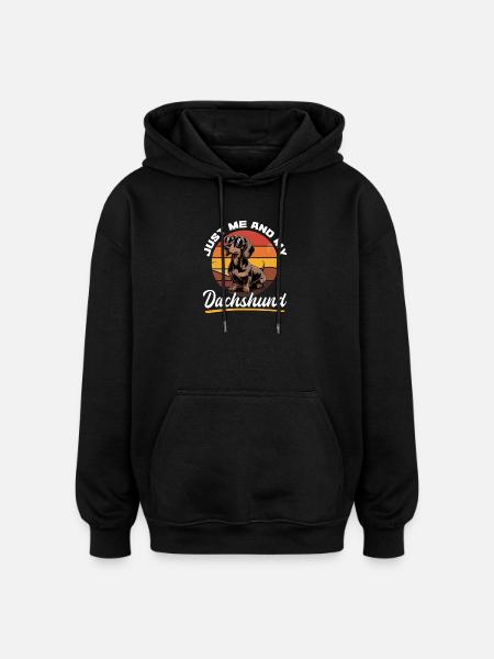 Funny Dog Breed Dachshund - Oversized Unisex Hoodie - black