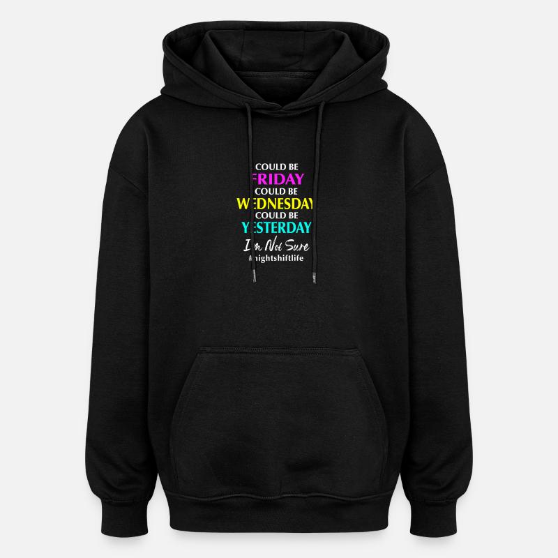 Infirmière de nuit à l’hôpital - Sweat à capuche oversize unisexe - noir