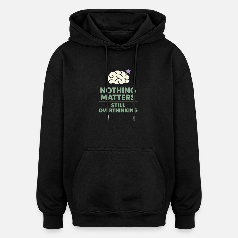 Humour existentiel, nihilisme, humour, - Sweat à capuche oversize unisexe - noir